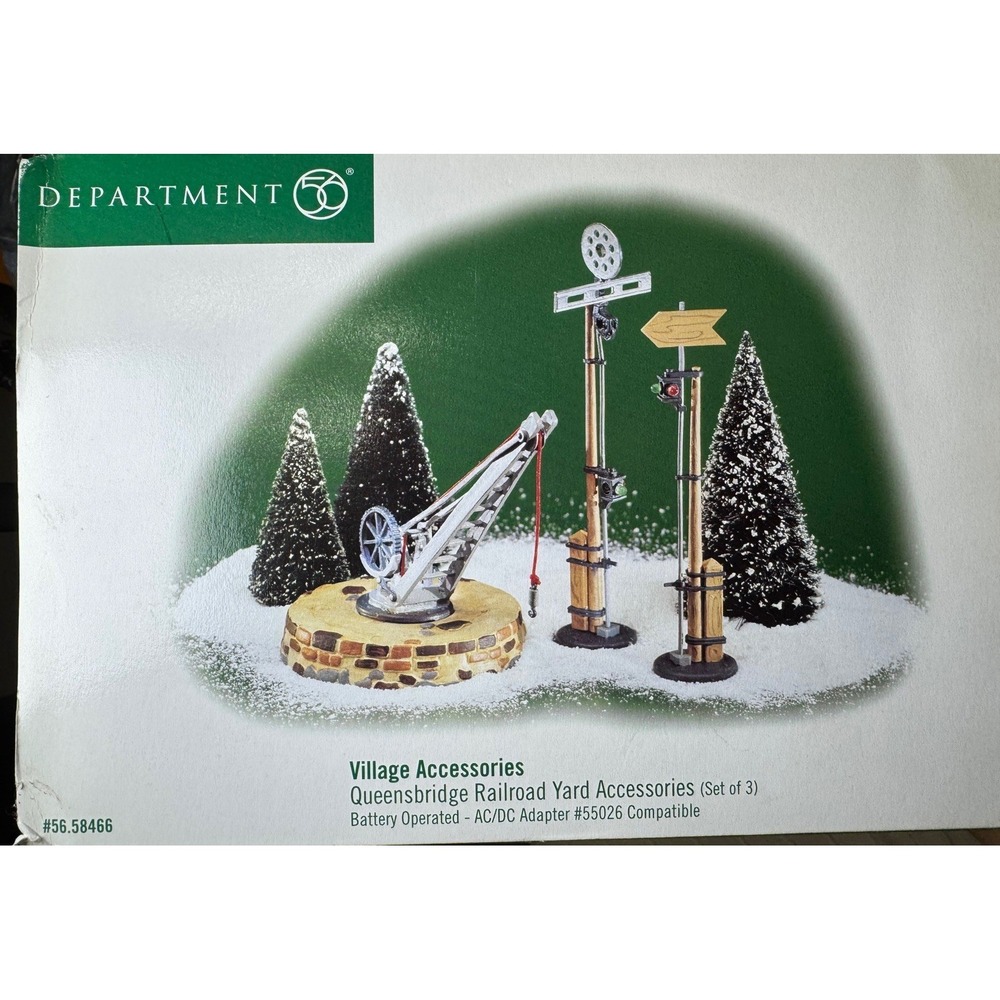 Dept 56 "Queensbridge Railroad Yard Accessories" #58466 Lights Up‎ NIB